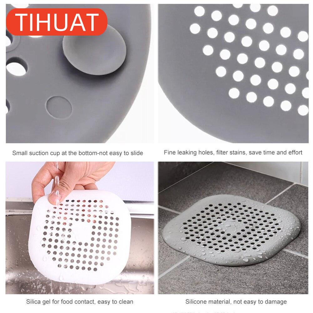 Hair Strainer Anti-block Sink Filter Bathtub Shower Floor Drain Plug Silicone Stopper Kitchen Deodorizer Bathroom Accessories