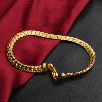 Fashion 18k Gold  Sterling  5MM Men Jewelry Charm Women Lady Chain Bracelets Wedding Party Gifts
