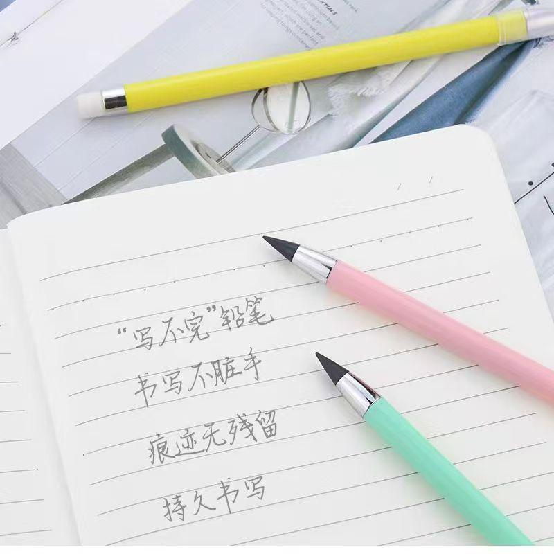 Eternal Unbreakable Pencil with Eraser - No Sharpening Needed, Durable & Creative Macaron Color