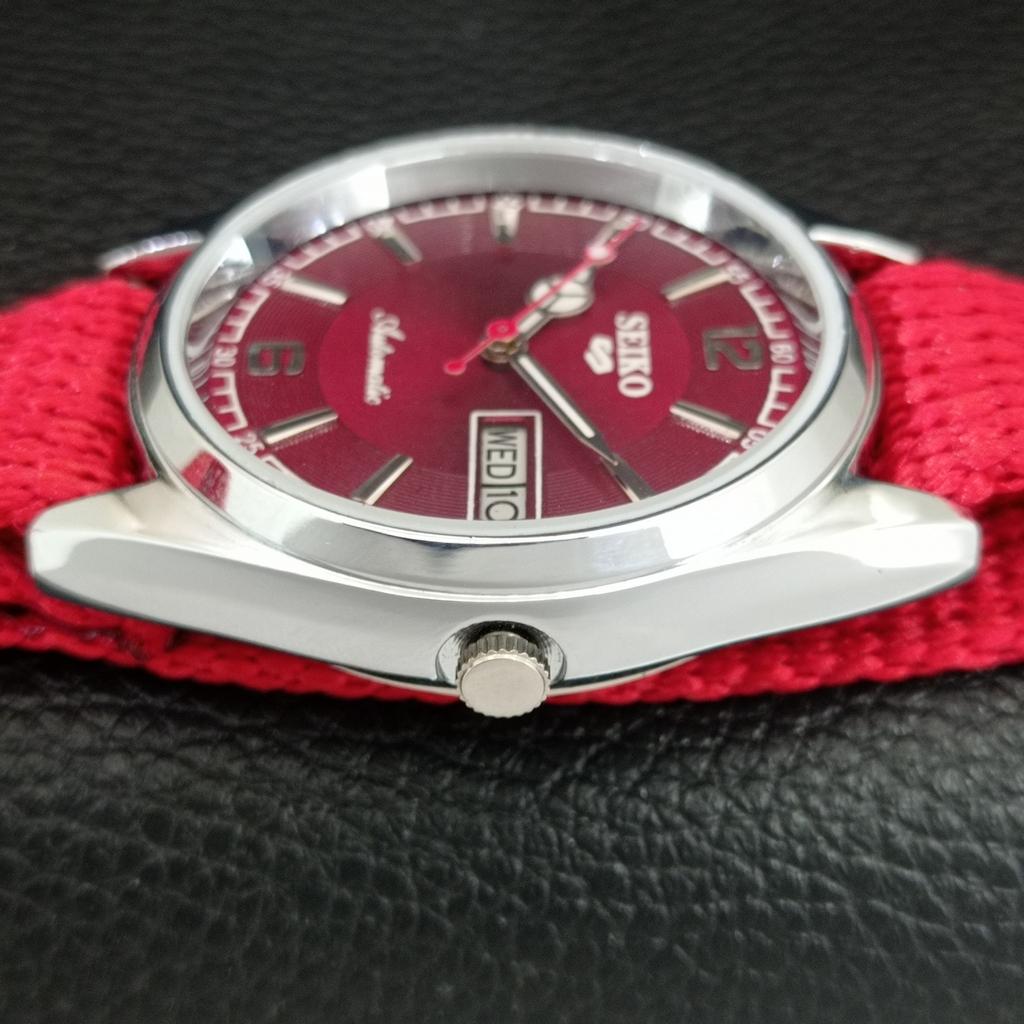 JAPAN VINTAGE REFURBISHED SEIKO 5 AUTOMATIC 6309A MENS RED DIAL WATCH A444340-1