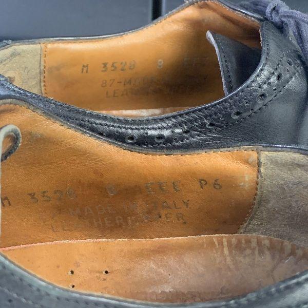 Rockport Italy Wingtip Business Shoes Black 8 EEE 26.0(USED)