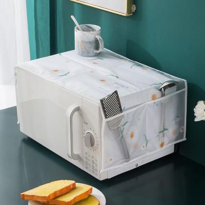 Grease Proofing Waterproof Dust Cover With Double Pockets Microwave Oven Covers Storage Bag
