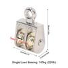 4pcs Stainless Steel Double Pulley Block 100KG Capacity Rope Pulley Block  Cable Pulling