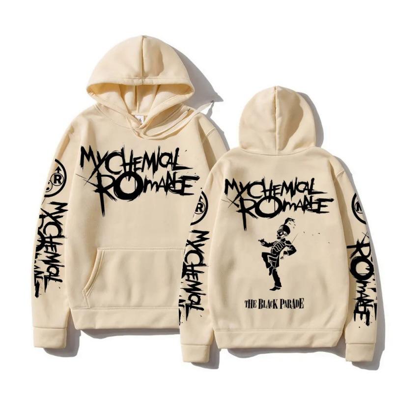 My Chemical Romance Double Sided Graphic Hoodie Winter Oversized Fleece Casual Male Sweatshirts Long Sleeve Band Printing Unisex Tops