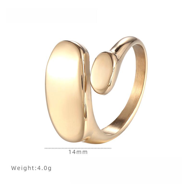 

Преувеличенное кольцо-открытие особой формы с гладкой поверхностью, кольцо из титановой стали с гальваническим покрытием, женские литые аксессуары, не выцветающие 9