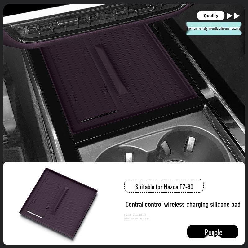 Mazda EZ60 Silikon Kabelloses Lade-Anti-Rutsch-Telefonpad für Mittelkonsolen-Innenraumdekoration.