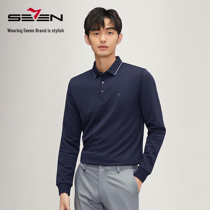 Septwolves Men's Modal Brushed Long-Sleeve Polo Shirt