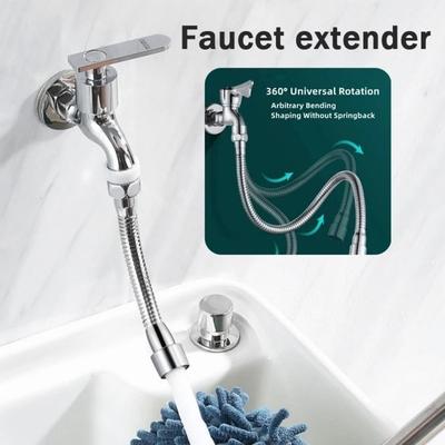 360° Rotation Faucet Extender Stainless Steel Extension Hose Nozzle Aerator  Kitchen Sink