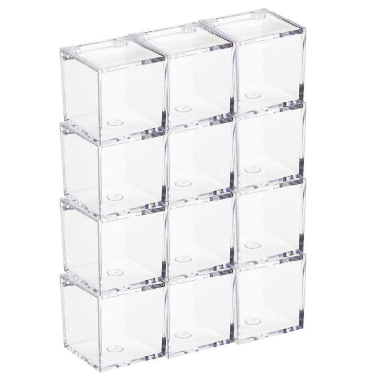 

Pack Of 12 Clear Plastic Packing Box for Creative Candy and Cookie Use Dustproof Box Square Cube Containers with Lid 4.5cm