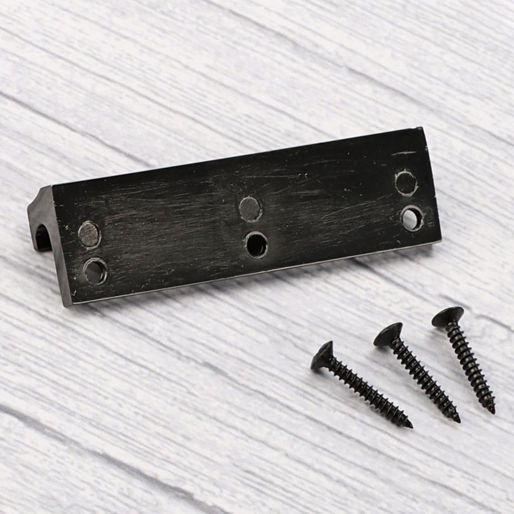 12 String Electric Bass Guitar Fixed Bridge Black Guitar Hardtail Bridge Metal Texture Suitable for Electric Guitar