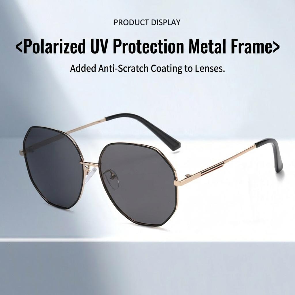 Blue Light Blocking Glasses Anti-Scratch Sunglasses Polarized Eyeglasses Anti-Scratch Metal Frame Sunnies For Driving Eyewear