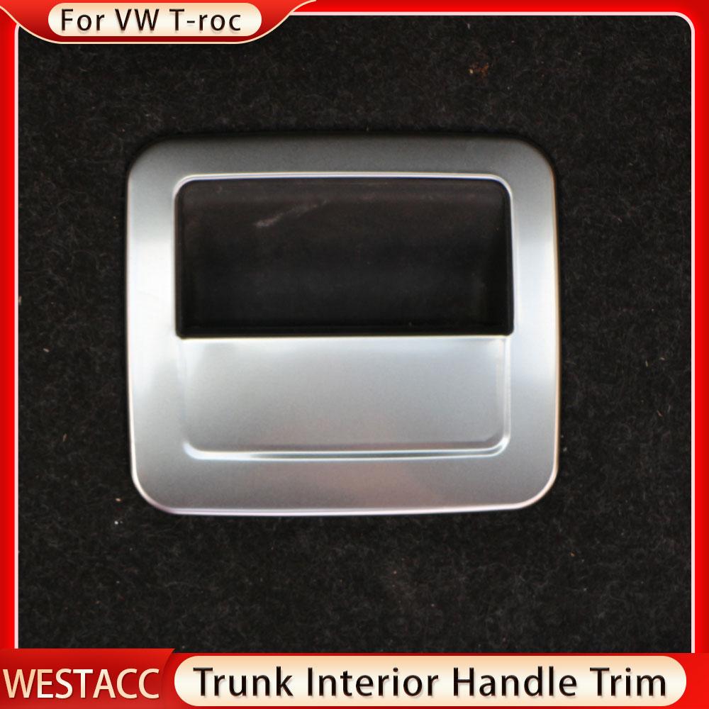Διακοσμητικό αυτοκόλλητο κάλυμμα εσωτερικής λαβής πορτμπαγκάζ αυτοκινήτου από ανοξείδωτο ατσάλι για εσωτερικό Volkswagen VW T-roc 2017 - 2022