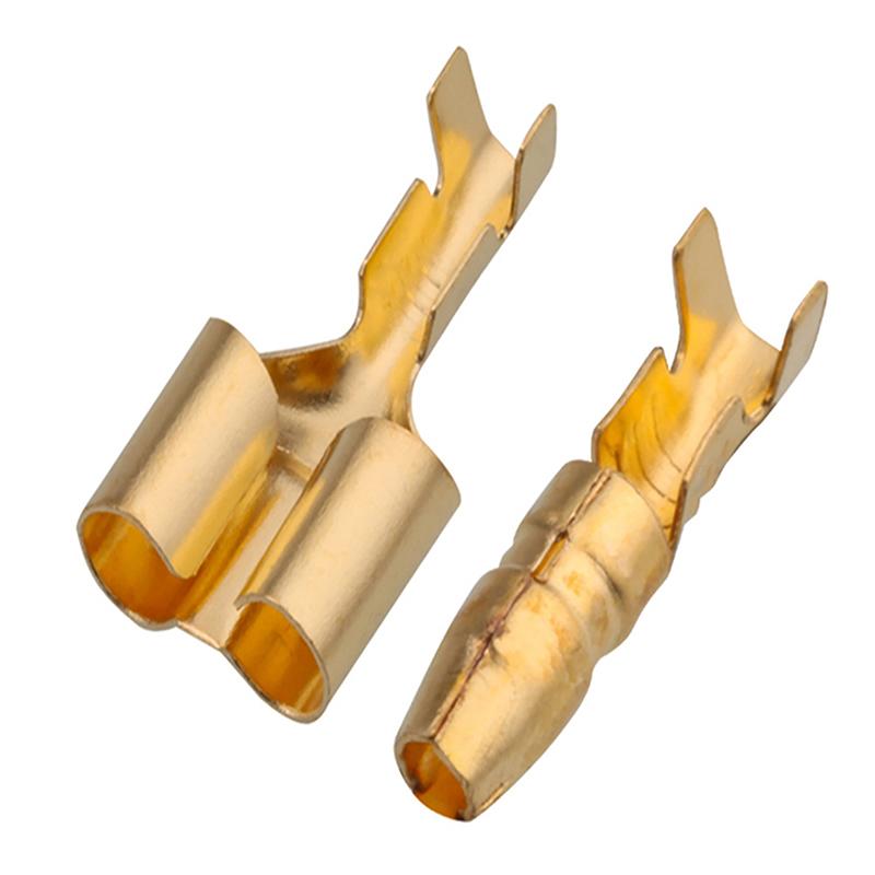 60Pcs Car Electrical Wire Connector Diameter 4Mm Female Male And Case Cold Press Terminal 1In2Out Bullet Crimp Terminal