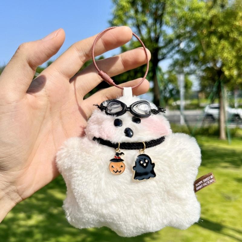 Plush Rabbit Bear Pine Charm Keychains Cute Pendant Y2K Car Keyring Backpack Decoration Fashion Jewelry for Women Girls