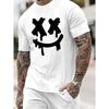 Men'S Vintage-Inspired Cotton T-and Kids Tshirt With Creative Geometric Print - Casual