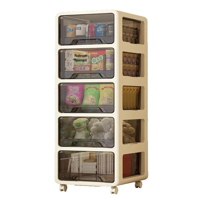 Multi-layer Plastic Drawer Snack Storage Cabinet for Living Room or Bedside