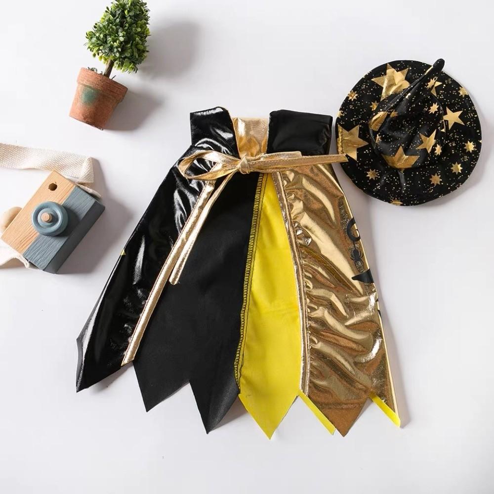 With Witch Hat Halloween Pet Costume Star Kitten Dress Cool Cat Cosplay Cloak  Festival