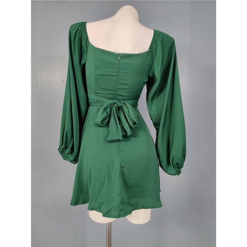 Trade Order as Home High Cold Goddess Square Collar Strap Waist Hugging Design Big Hemline Dress Chest Emphasizing Skin-friendly Sweet Short dress