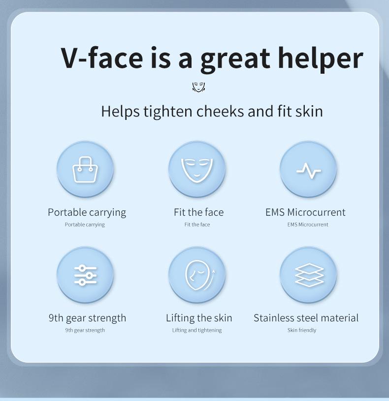 V-Face Slimming Microcurrent Chin Shaper & Lifting Massager with Vibration and Heat