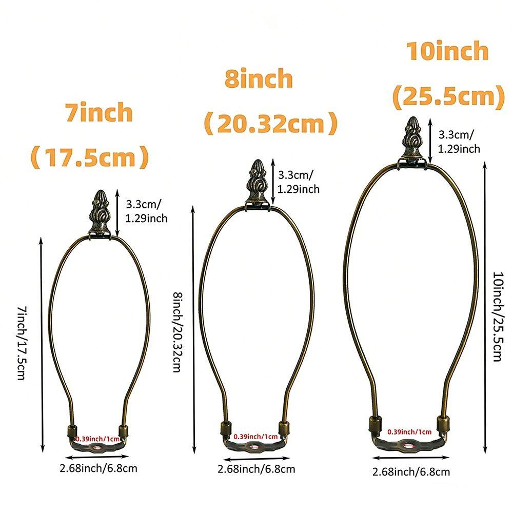 Decorative Bronze Finish Lamps Harp Kit Standard DIY Lamp Shade Holder Universal Shade Bracket Table Lamp