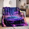 1PC Futuristic Car Blanket Soft Warm All Season Throw for Sofa, Bed, Car, Office Vibrant Colorful Design, Durable & Cozy Gift