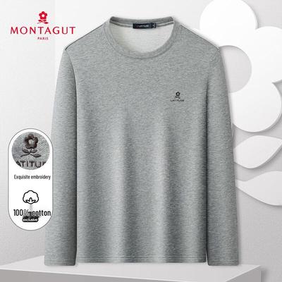 MONTAGUT Men's Embroidered Cotton Crewneck Sweatshirt
