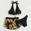Womens Halter Neck Padded Bra Bikini Set Boy Shorts Swimsuit Beachwear Swimwear