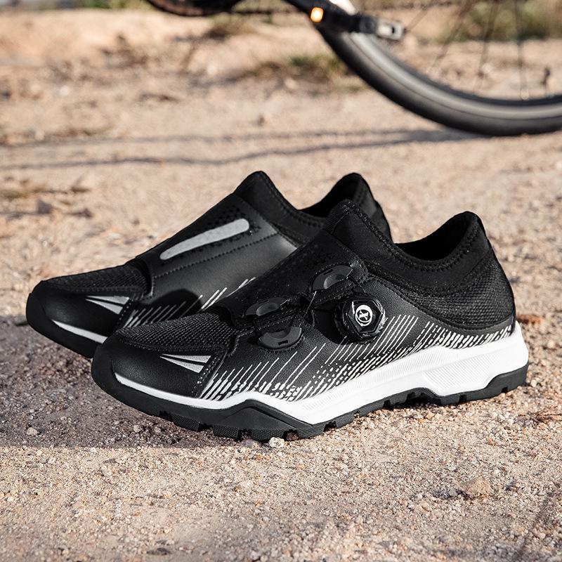 Professional Non-slip Mountain Bike Cycling Shoes with Spikes, Outdoor Sports, Casual, Black/Green, Black/Orange