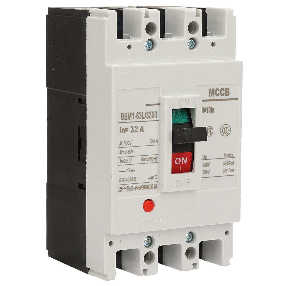 3P Integrated Circuit Breaker Air Break Switch with All Copper Contacts 800V 76*135*70mm(32A)