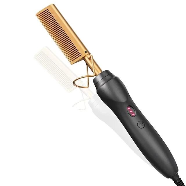 

Portable Ceramic Hair Curler Electric Hot Heating Comb Hair Straightener Curler Wet Dry Hair Straightening Hair Styling Tool US