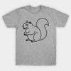 Cute Squirrel Line Art T-Shirt