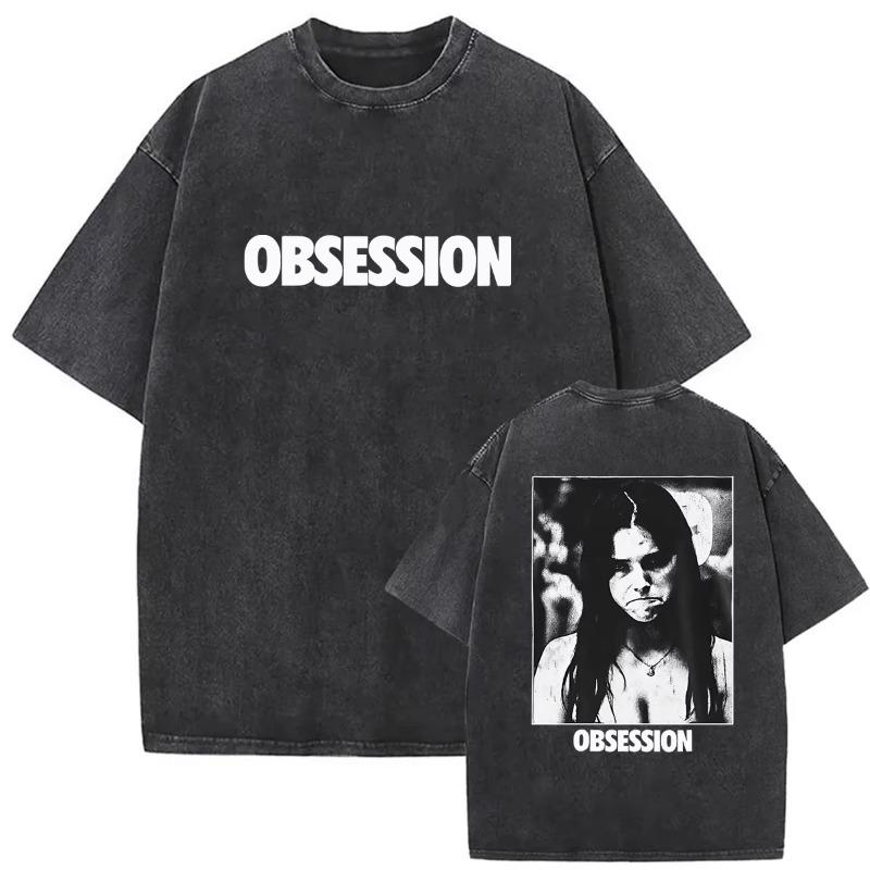 Vintage Washed Obsession Horror Movie 2026 Graphic T Shirt Men Women Fashion Oversized T-shirts Classic Gothic Clothing T-shirt
