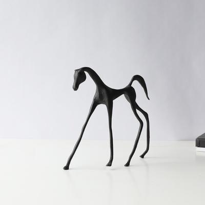 Art Horse Ornaments Creative Minimalist Geometric Horse Figurines Living Room Abstract Room Decor Aluminum Alloy Sculptures Gift
