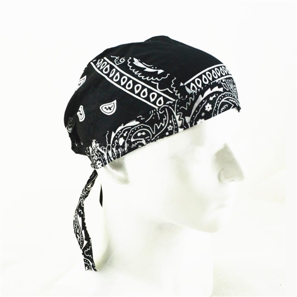 Men Women Fashion Durag Cotton Printing Multicolor Hat Biker Outdoor Sports Bandana Head Wrap