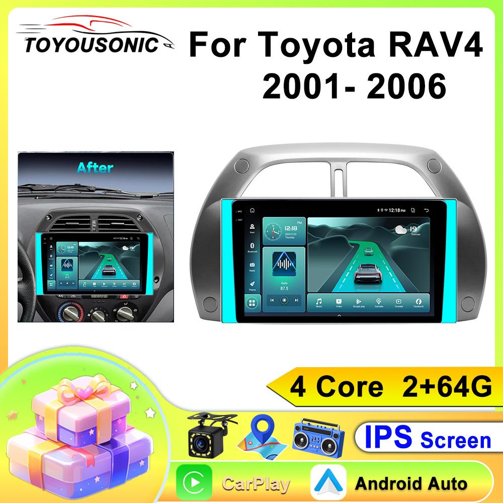 2din Android Car Radio For Toyota RAV4 2001-2006 WirelessCarplay Stereo Player Autoradio WIFI GPS Navigation FM Head Unit