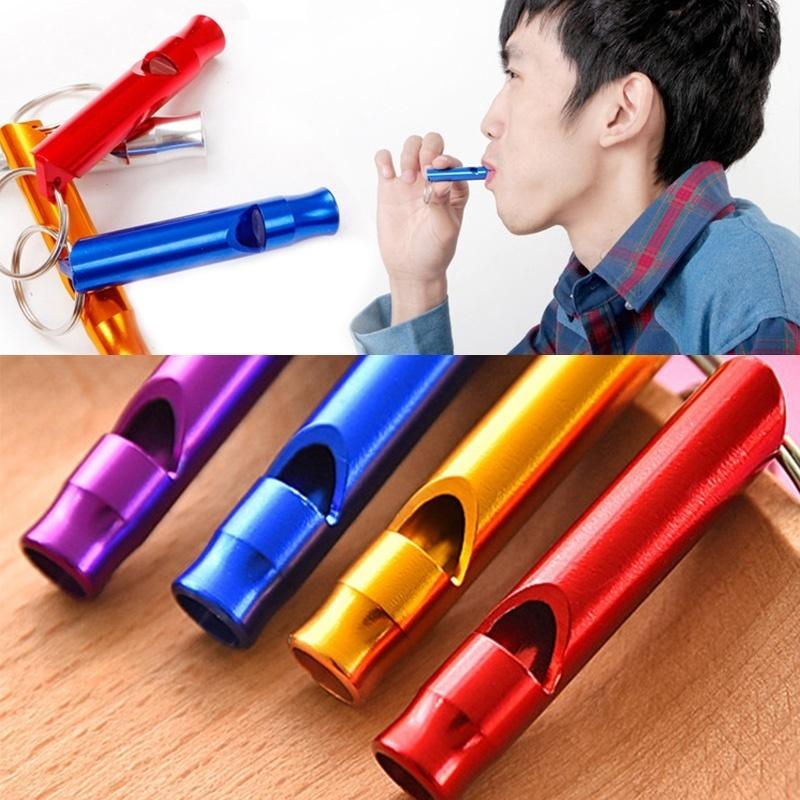 4Pcs/Set Aluminum Alloy Small Whistle Key Ring Keychain for Outdoor Survival Camping Emergency Sport Safety Rape