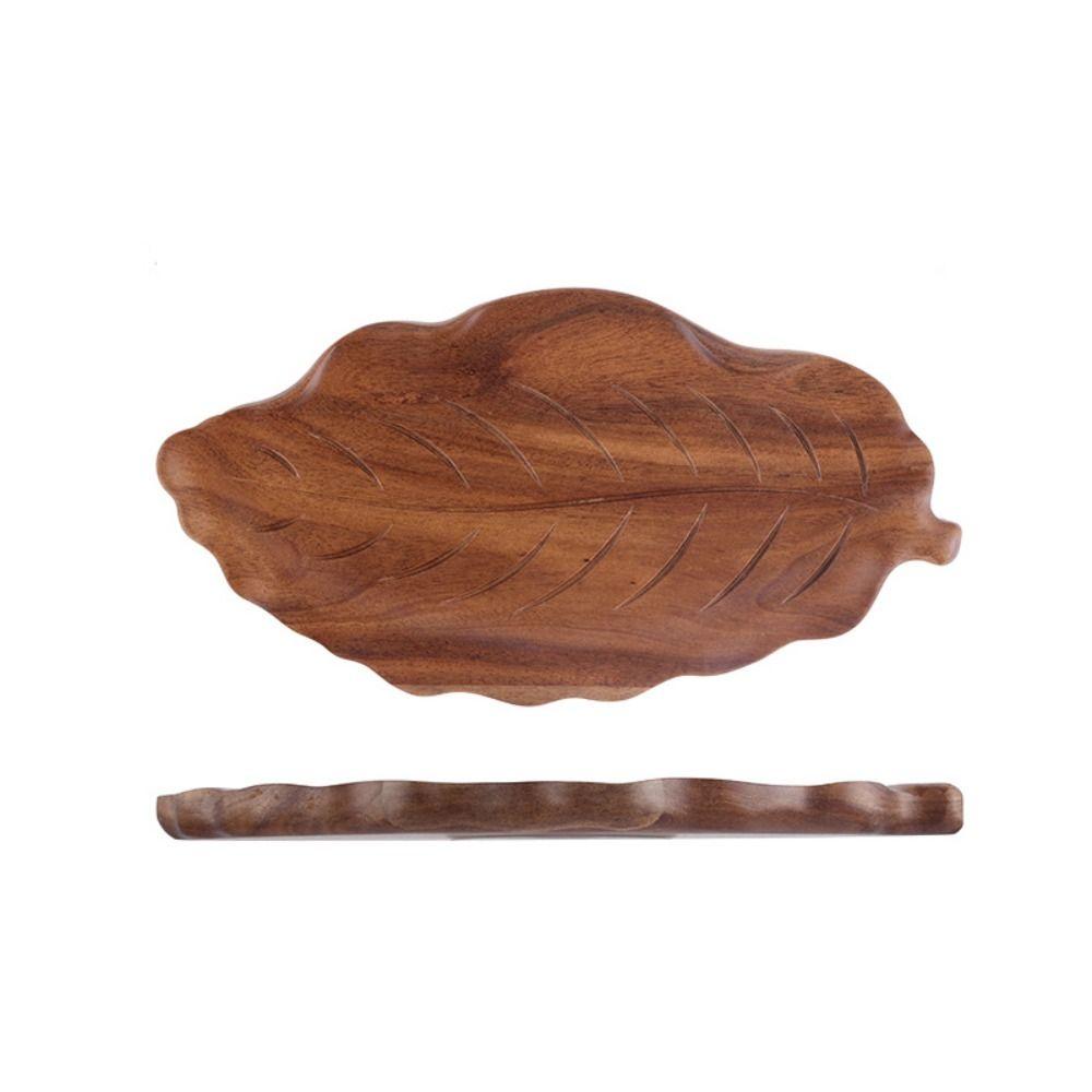 

Поднос для сервировки в японском стиле, гладкая поверхность, поднос для десертов, деревянная сервировочная тарелка в форме листа, суши S