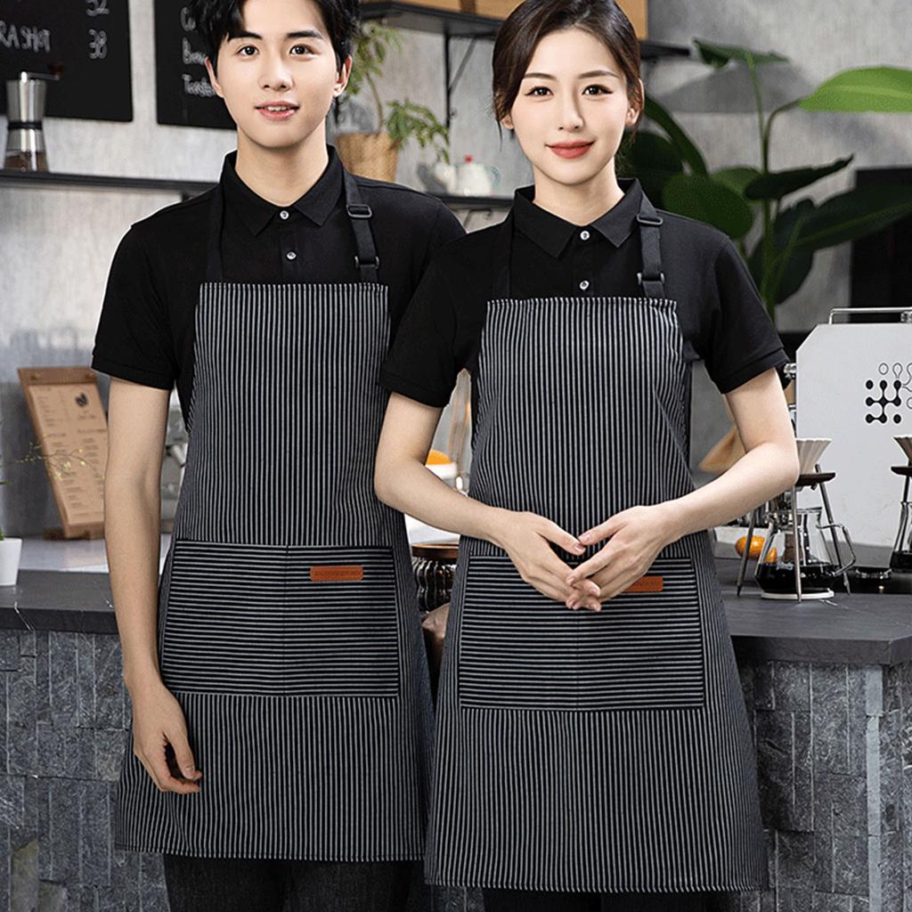 Striped Kitchen Apron With Adjustable Straps Stainproof Cooking Apron For Professional Chefs And Home Cooks Clean Work