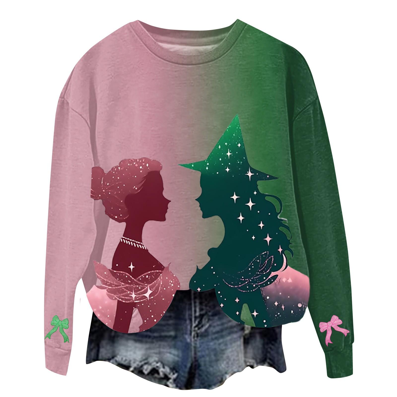 

Женские топы с круглым вырезом и принтом из хлопка, повседневная мода, длинный рукав, пуловер, топ, блузка S