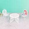 3Pcs Simulation Mini Iron Octagonal Table And Chair Model 1/12 Dollhouse Miniature Furniture Set Toy For Kids