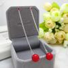 Simple Earline Women'S Long Geometric Temperament Ear Jewelry Red Two-Wear Earrings Festive Fringed Stud Earrings