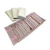 High-Quality PU Leather Jewelry Roll Bag 16 Necklace Pendant Bracelet Chain Storage Bag Black/Gray/Pink/Green 4 Color Options