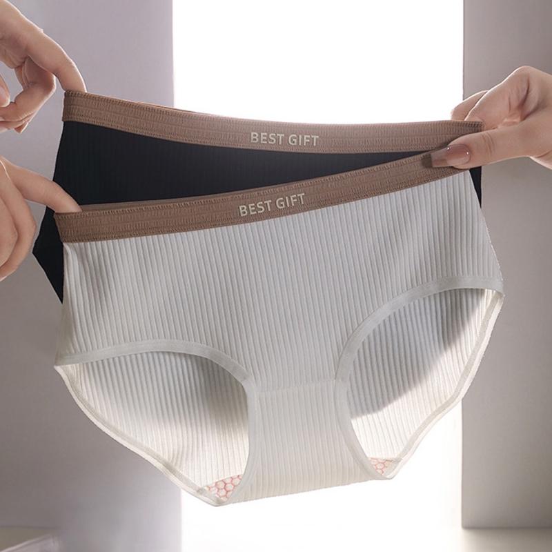 Damen Slips aus Baumwolle mit mittlerer Taille, bequemer Slip, weiche Mädchen-Höschen, sexy Unterwäsche, M bis XXL