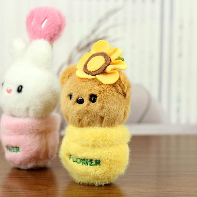Animal Plush Delightful Keychain Bunny And Bear Cute Potted Accessories Plant
