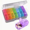7-Piece Daily Pill Case with Clear Lids, AM/PM 7-Day Medicine Organizer, Compact Portable Pill Box for Travel