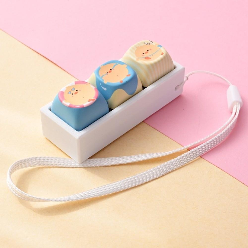 Cartoon Cat Keycap Fidget Keychain 3 Keys Finger Press Keycap Keychain  Calming