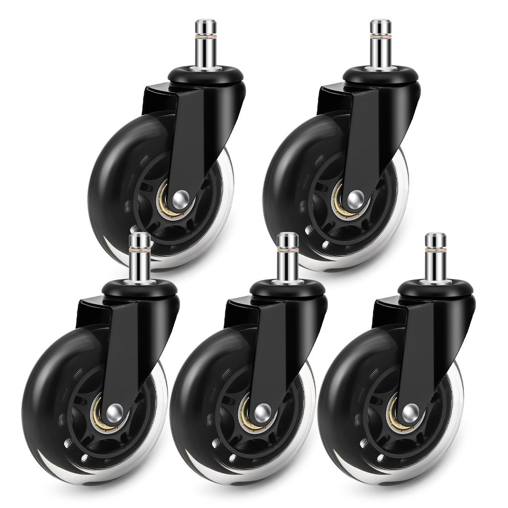 AD 5Pcs Furniture Casters 10MM 11MM Heavy Universal Mute Wheel 360° Swivel Rubber Roller for Platform Trolley Chair Accessories