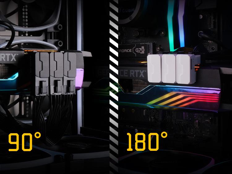 8PIN Graphics Card Adapter 180° Power Elbow 203069 for Host Case Decoration