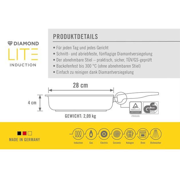 Woll Diamond Lite 28×28 Cm Steak Pan with Removable Handle (1628-1DPS)