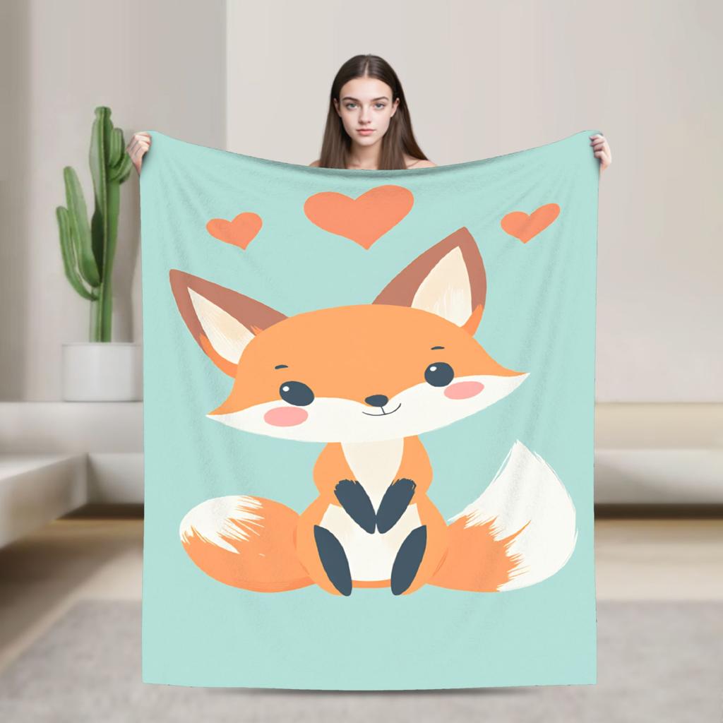 Süße Fuchs Flanelldecke Kinder Erwachsene Warm Weich Bettwäsche Decken Winter Wohnzimmer Tagesdecke Sofa Bettbezug